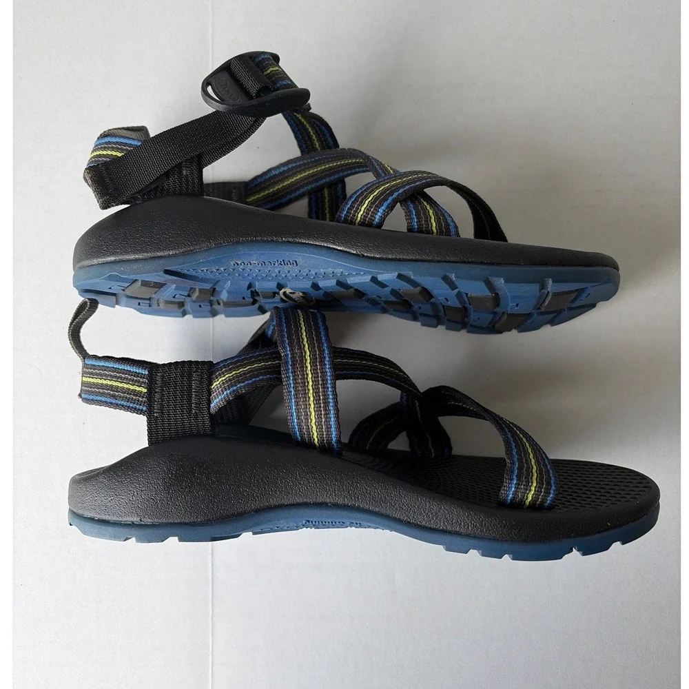 Chaco Kids Z1 Ecotread Athletic Sandals Blue Yellow Striped Size 3Y J190021Y